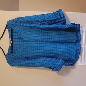 Flax Plaid Linen Top